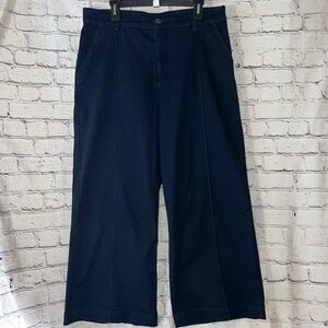 Universal Standard NWT Cropped Carrie Wide Leg Jeans with Pin Tucks Dark Indigo